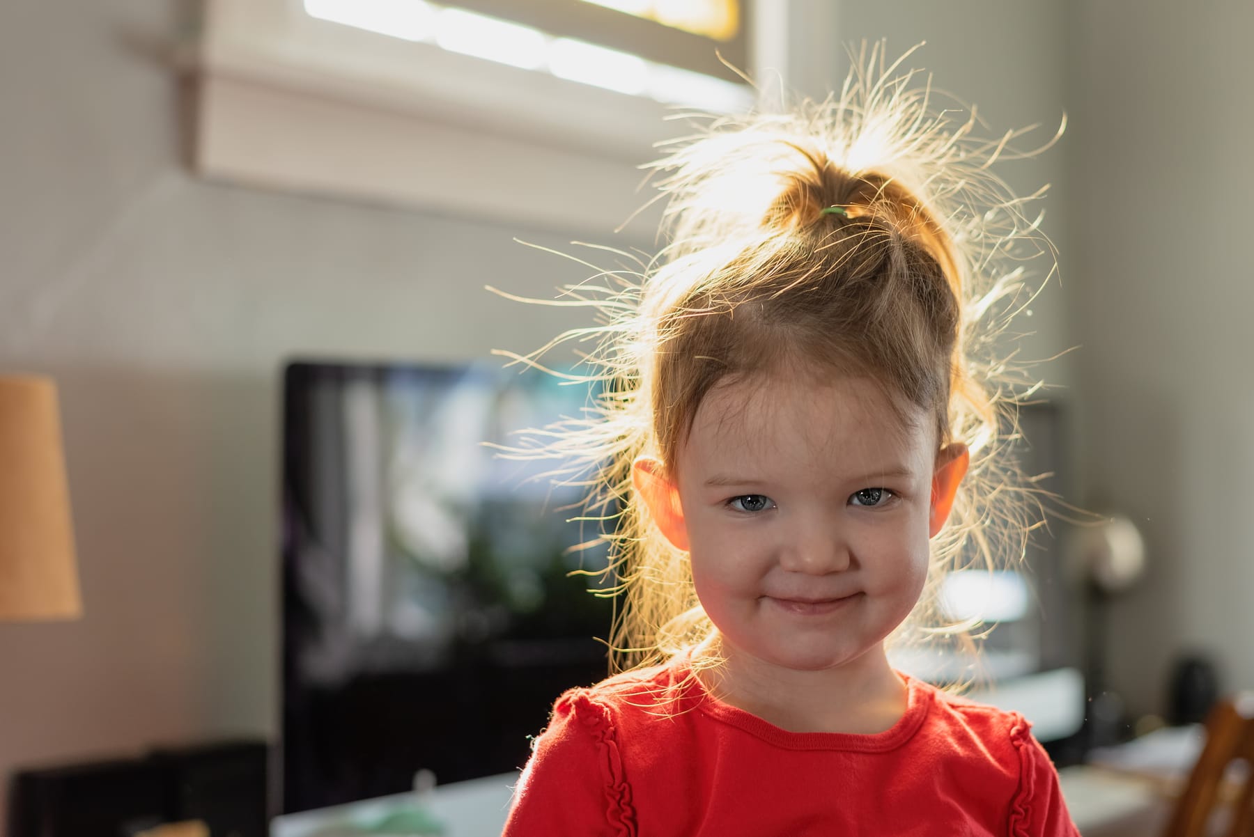 Crazy morning hair funny bed