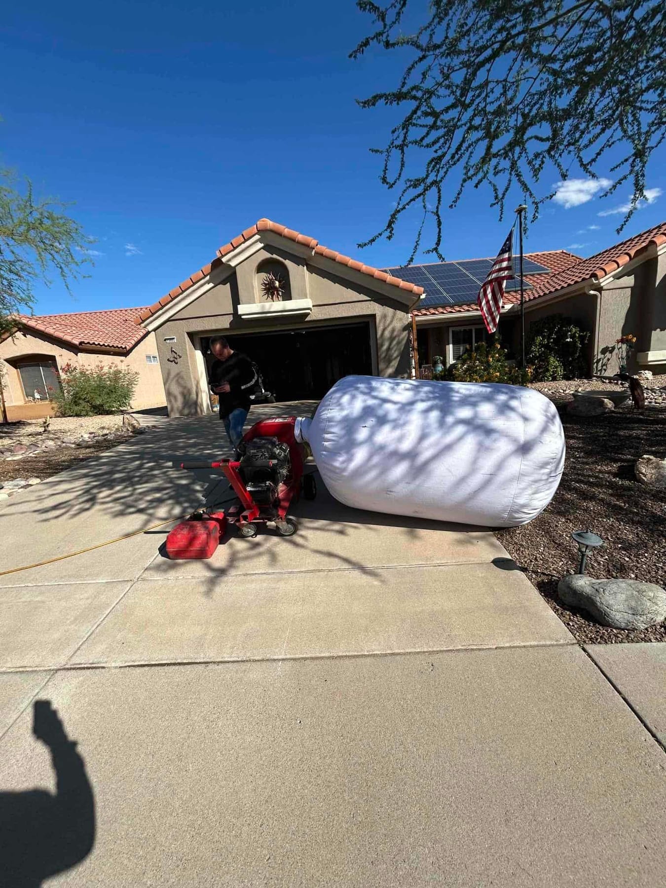 Duct cleaning vac outside