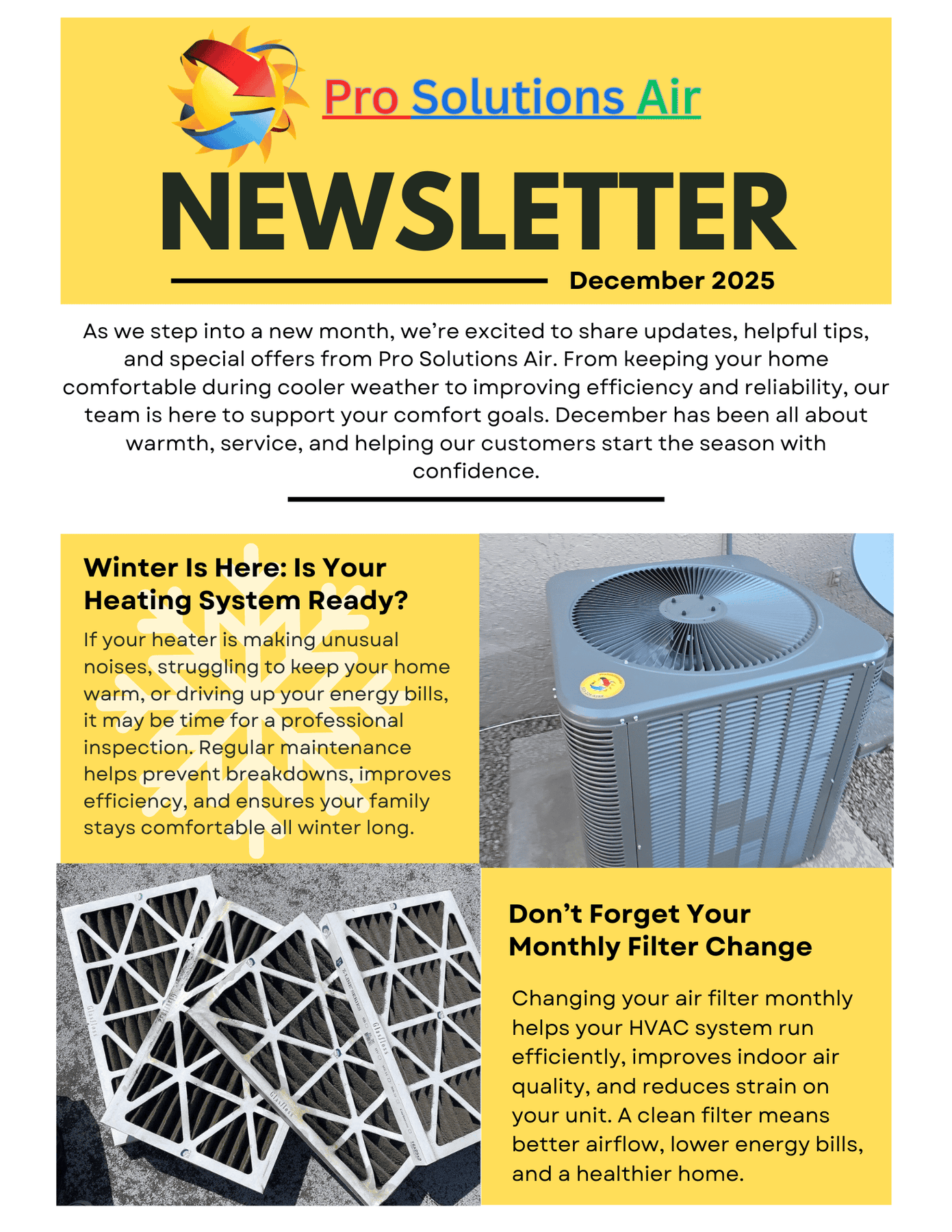 December 2025 Newsletter, page 1