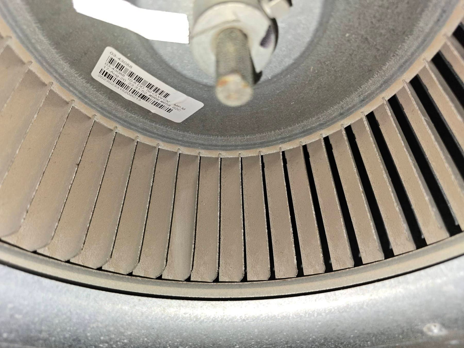 Dirty blower wheel