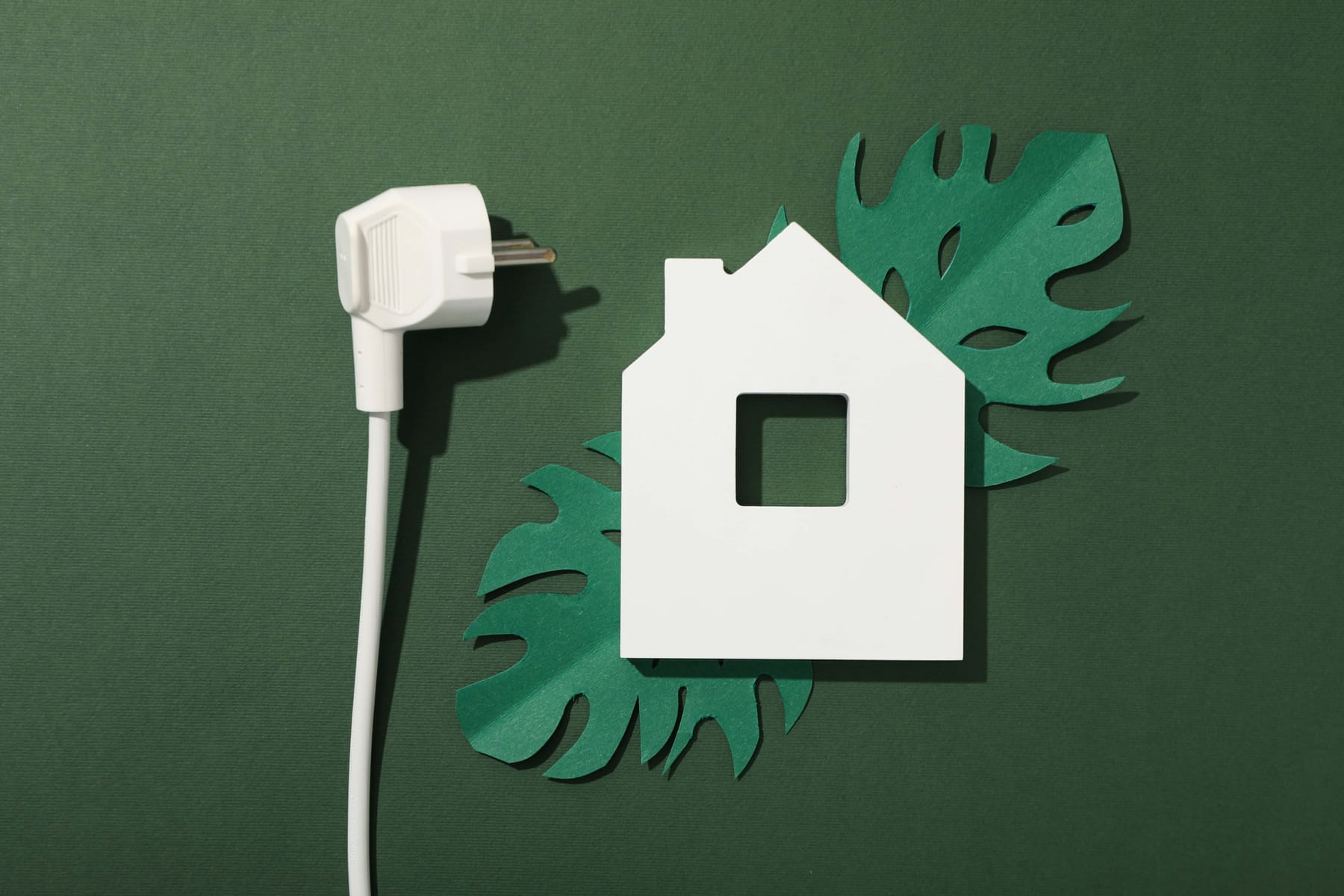 White decorative house with white electric